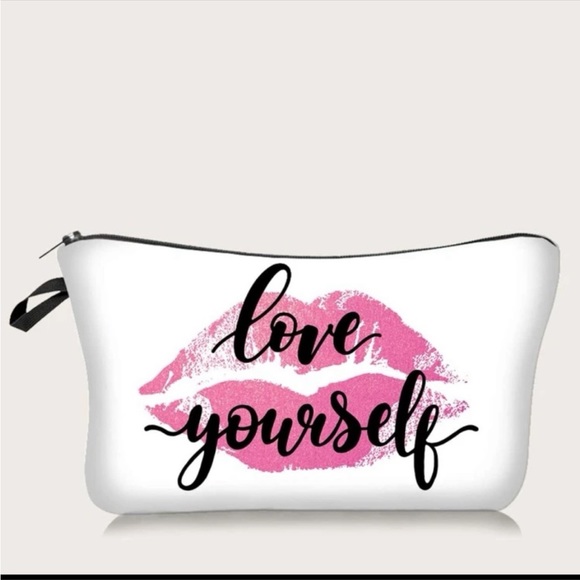 Lip Print Makeup Bag Love Yourself - Picture 2 of 3